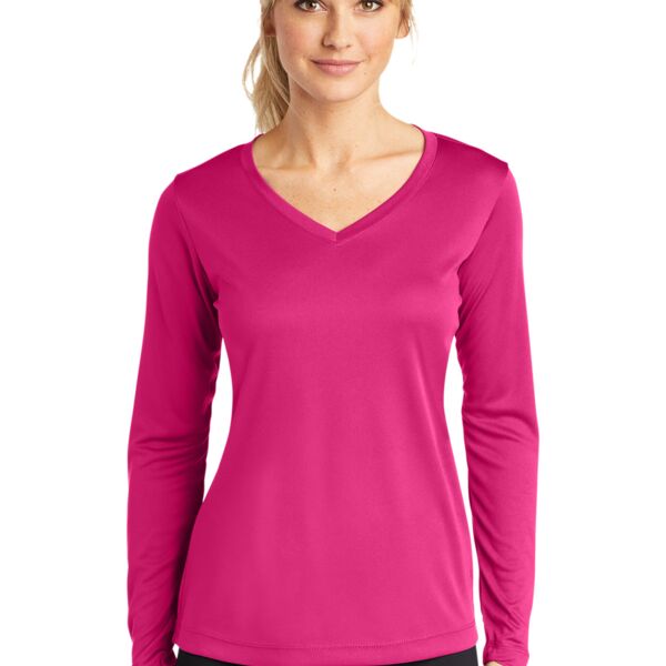 Saugus Track & Field Dry Fit Long Sleeve - Ladies V Neck Thumbnail